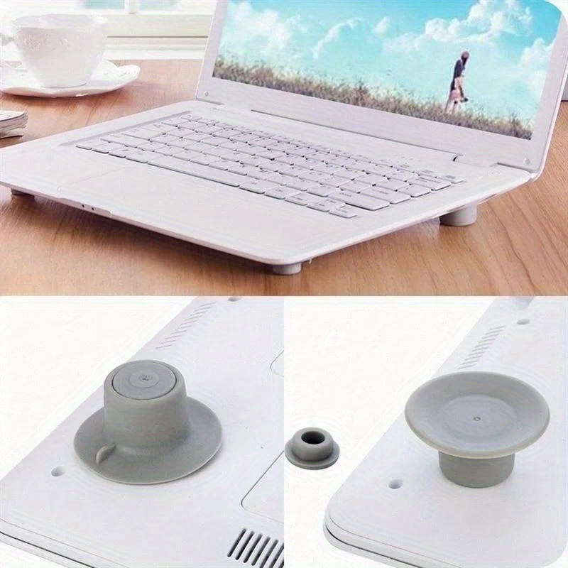 Laptop Cooling Pad - แผ่นรองระบายความร้อนสำหรับแล็ปท็อปแบบพกพา 4 ชิ้น ไม่ลื่น รองรับโน้ตบุ๊กแบบตั้งโต๊ะ ช่วยกระจายความร้อน