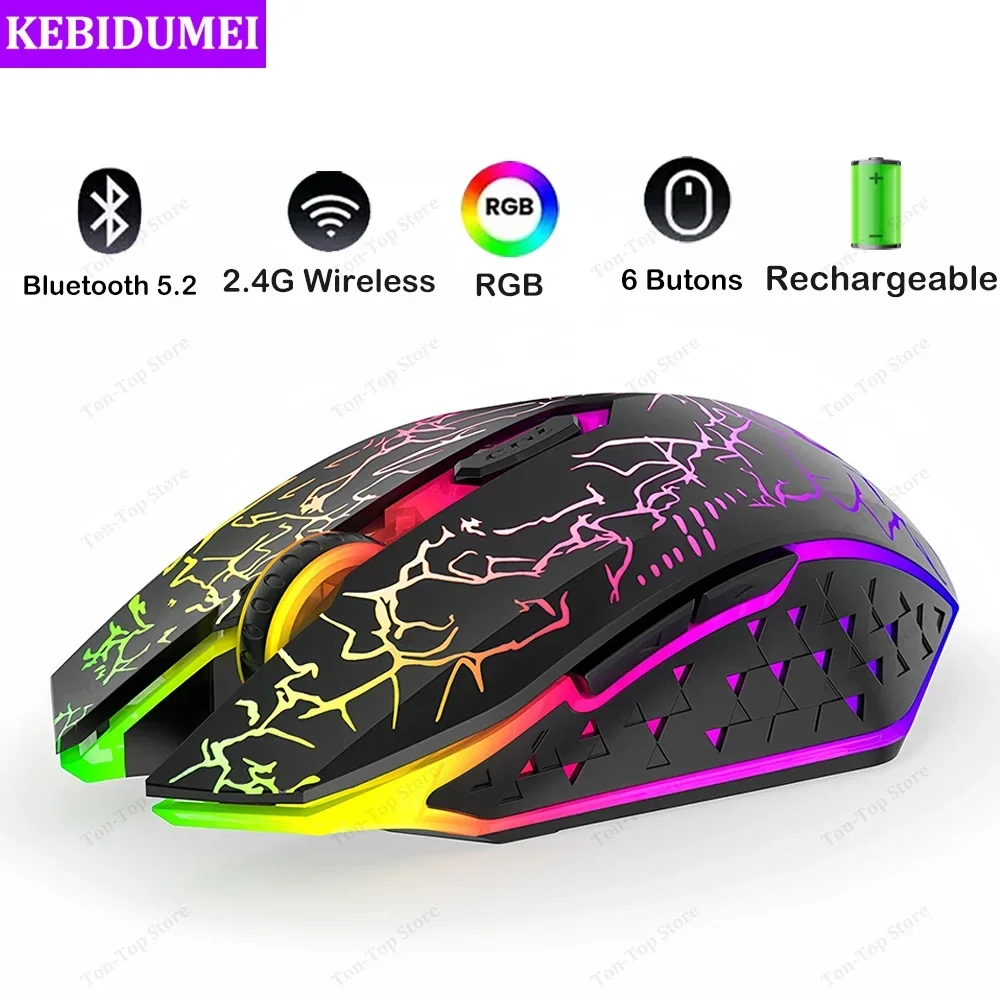 Pc Gaming Hp - บลูทูธ 5.2 เมาส์ RGB เมาส์ไร้สาย 2.4G