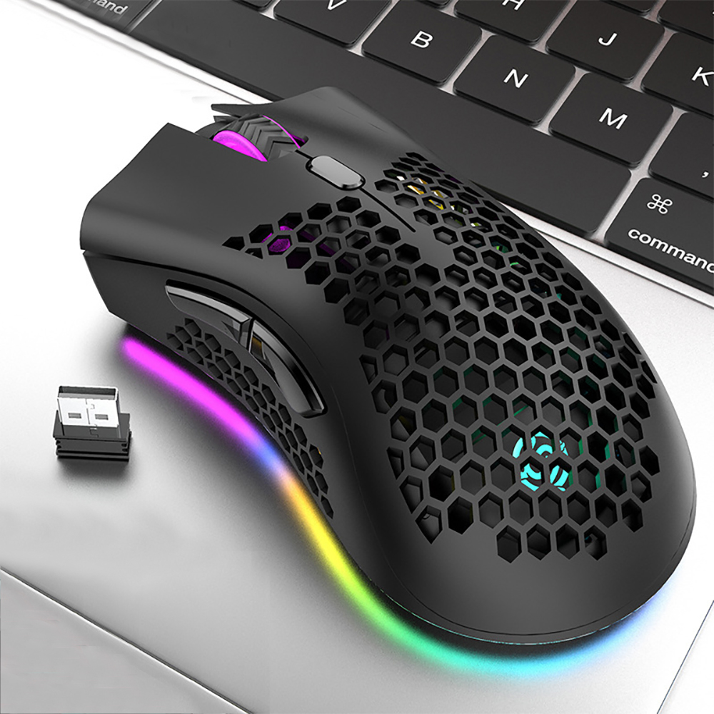 Pc Gaming Hp - BM600 เมาส์สําหรับเล่นเกมแบบชาร์จไฟได้ USB 2.4G ไร้สาย RGB