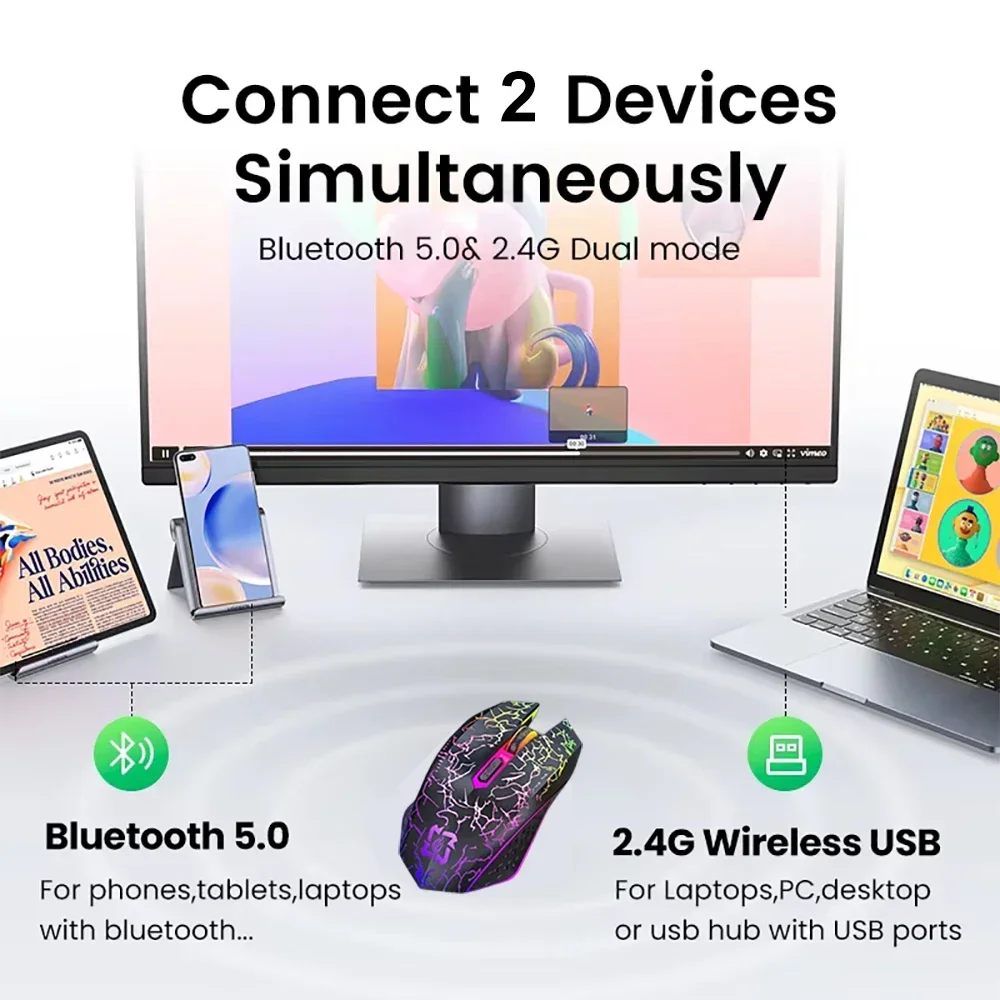 บลูทูธ 5.2 เมาส์ RGB เมาส์ไร้ส - Pc Gaming Hp บทวิจารณ์และราคา
